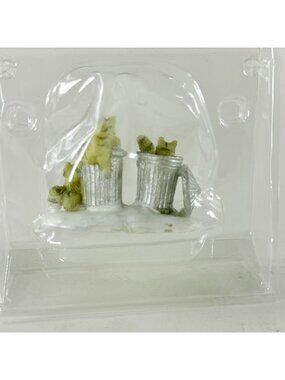 Lemax Miniature Raccoons In Trash Cans Figurine Collectible